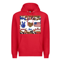 Red peace love america Premium Hoodie - TumblerDesignByShophia