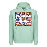 Seafoam peace love america Premium Hoodie - TumblerDesignByShophia