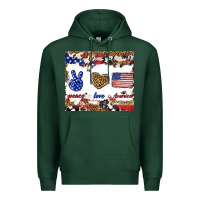 Sports Green peace love america Premium Hoodie - TumblerDesignByShophia