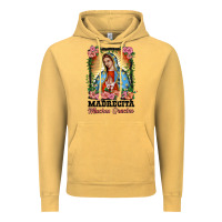 Vintage Mustard madrecita muchas gracias lady of Guadalupe Vintage Hoodie - BarkalooDesign