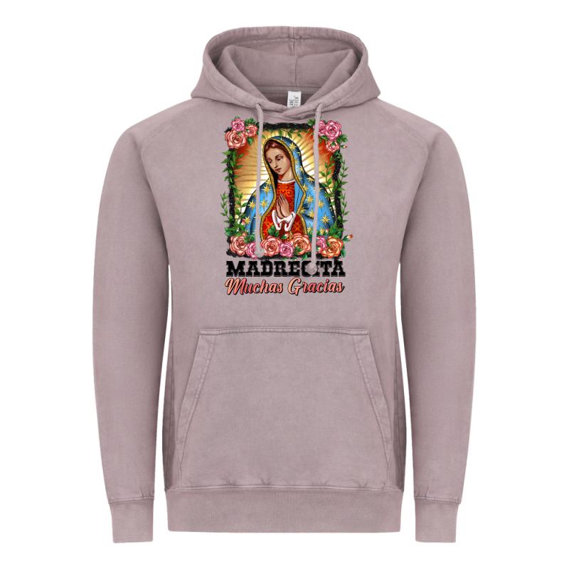 Madrecita Muchas Gracias Lady Of Guadalupe Vintage Hoodie by BarkalooDesign | Teevron