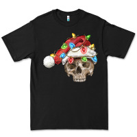 Black Christmas skull with santa hat Premium Tee - FaDigitalArtStudio