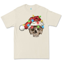 Bone Christmas skull with santa hat Premium Tee - FaDigitalArtStudio
