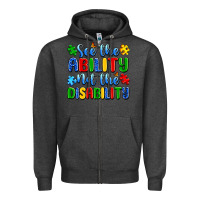 Charcoal Heather see the ability not the disability Zipper Hoodie - Artiststas