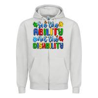 Dove Grey see the ability not the disability Zipper Hoodie - Artiststas