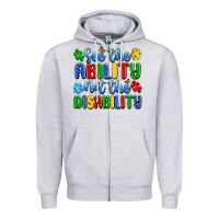 Heather Grey see the ability not the disability Zipper Hoodie - Artiststas