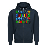 Navy see the ability not the disability Zipper Hoodie - Artiststas
