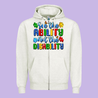 See The Ability Not The Disability Zipper Hoodie Designed By Artiststas