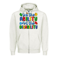 Oatmeal Heather see the ability not the disability Zipper Hoodie - Artiststas