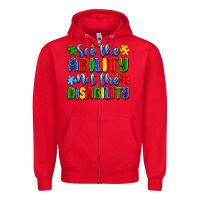 Red see the ability not the disability Zipper Hoodie - Artiststas