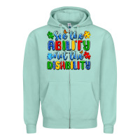 Seafoam see the ability not the disability Zipper Hoodie - Artiststas