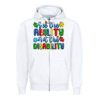 White see the ability not the disability Zipper Hoodie - Artiststas