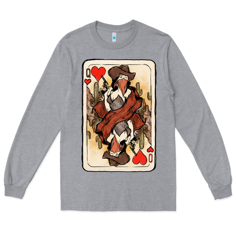 Queen Of Hearts Cowgirl Long Sleeve Tee by NancyCooperArtShop | Teevron