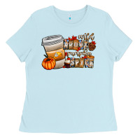 Baby Blue wild about pumpkin spice Ladies Tee - CowhideDigitalArt
