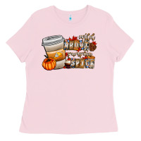 Bubblegum Pink wild about pumpkin spice Ladies Tee - CowhideDigitalArt