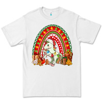White Christmas Unicorn Rainbow Premium Tee - FaDigitalArtStudio