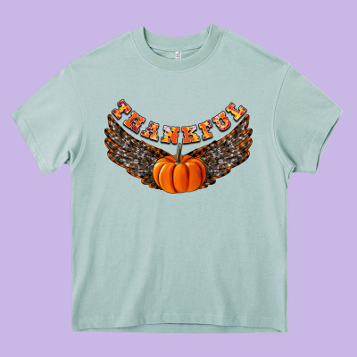 Thankful Heavy Core Tee Designed By Cowhidedigitalart