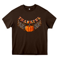 Chocolate Brown Thankful Heavy Core Tee - CowhideDigitalArt