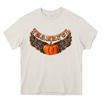 Cream Thankful Heavy Core Tee - CowhideDigitalArt