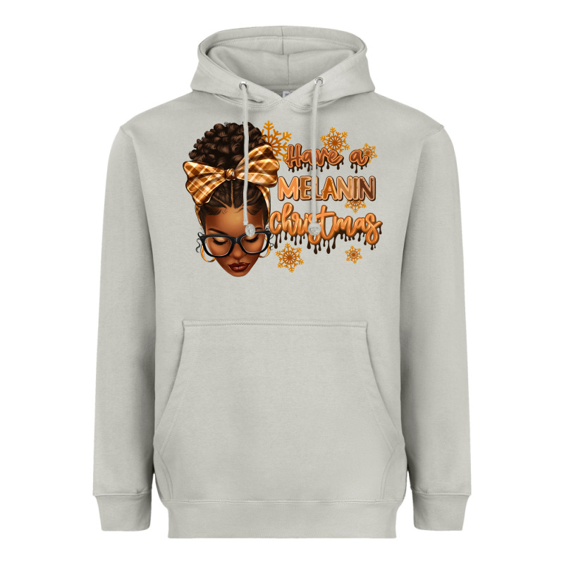 Have A Melanin Christmas Afro Woman Heavyweight Hoodie by texasbilliewilder | Teevron
