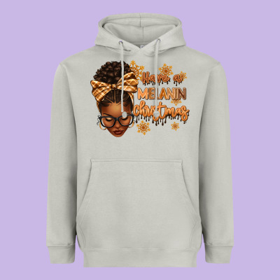 Have A Melanin Christmas Afro Woman Heavyweight Hoodie Designed By Texasbilliewilder