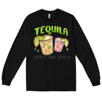 Black tequila cheaper than therapy Long Sleeve Tee - MaliasSmallBusiness