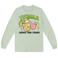 Matcha tequila cheaper than therapy Long Sleeve Tee - MaliasSmallBusiness