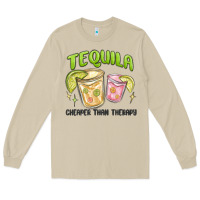 Mushroom tequila cheaper than therapy Long Sleeve Tee - MaliasSmallBusiness