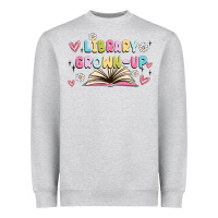 Heather Grey library grown up Heavyweight Sweatshirt - MaliasSmallBusiness
