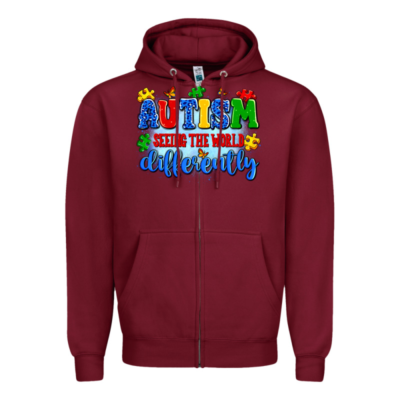 Autism Seeing The World Differently Zipper Hoodie by Artiststas | Teevron