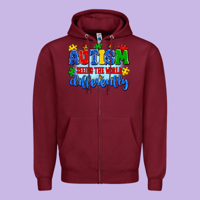 Autism Seeing The World Differently Zipper Hoodie Designed By Artiststas