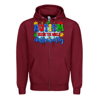 Burgundy autism seeing the world differently Zipper Hoodie - Artiststas