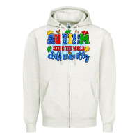 Oatmeal Heather autism seeing the world differently Zipper Hoodie - Artiststas