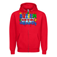 Red autism seeing the world differently Zipper Hoodie - Artiststas