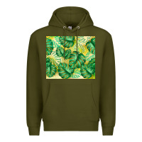 Army Green monstera leaf Premium Hoodie - TumblerDesignByShophia