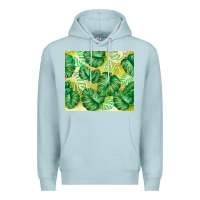 Blue Mist monstera leaf Premium Hoodie - TumblerDesignByShophia