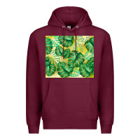 Burgundy monstera leaf Premium Hoodie - TumblerDesignByShophia