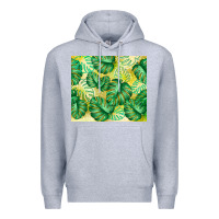 Heather Grey monstera leaf Premium Hoodie - TumblerDesignByShophia