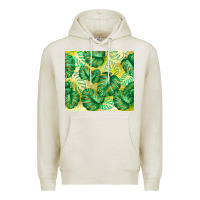 Oatmeal Heather monstera leaf Premium Hoodie - TumblerDesignByShophia