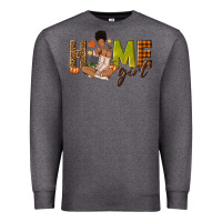 Charcoal Heather Home girl Fall afro girl Premium Sweatshirt - NancyCooperArtShop