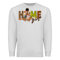 Dove Grey Home girl Fall afro girl Premium Sweatshirt - NancyCooperArtShop