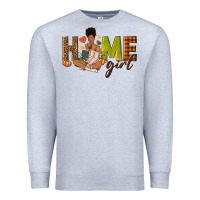 Heather Grey Home girl Fall afro girl Premium Sweatshirt - NancyCooperArtShop