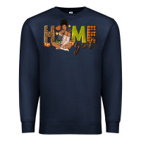 Navy Home girl Fall afro girl Premium Sweatshirt - NancyCooperArtShop