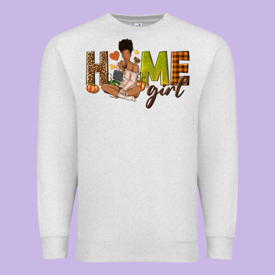 Home Girl Fall Afro Girl Premium Sweatshirt Designed By Nancycooperartshop