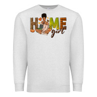 Oatmeal Heather Home girl Fall afro girl Premium Sweatshirt - NancyCooperArtShop