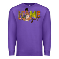 Purple Home girl Fall afro girl Premium Sweatshirt - NancyCooperArtShop