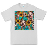 Dove Grey cute pig with patches seamless pattern Premium Tee - HRA Design Shop