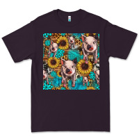 Plum cute pig with patches seamless pattern Premium Tee - HRA Design Shop