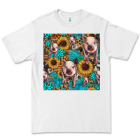 Cute Pig With Patches Seamless Pattern Premium Tee | Teevron