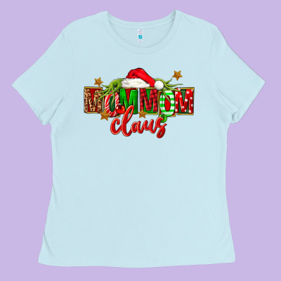 Christmas Mom Mom Claus Ladies Tee Designed By Fadigitalartstudio